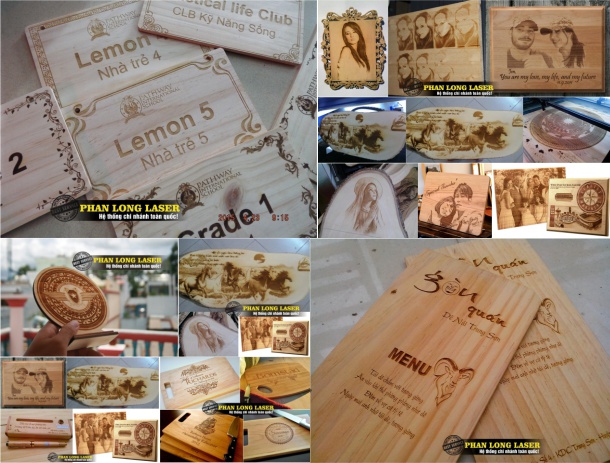 Khắc gỗ theo yêu cầu bằng máy laser tại Sài Gòn Tp Hồ Chí Minh, Đà Nẵng, Hà Nội Địa chỉ Khắc chữ, khắc tên khắc hình ảnh logo, khắc hoa văn lên gỗ, khắc thư pháp bằng laser lên gỗ giá rẻ
